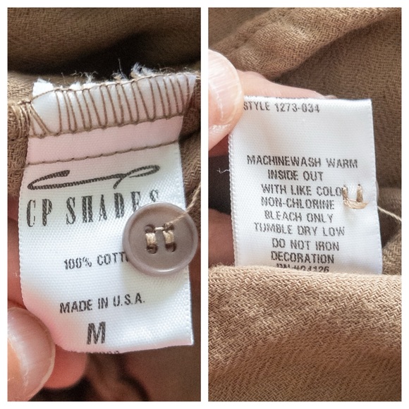 NWT CP Shades Marella Double Cloth Buttondown Free People Sable Brown Size M - Picture 7 of 9